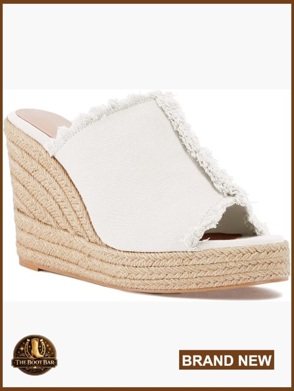 Peep Toe Denim Wedge Sandals Espadrilles Platform Slip On Backless